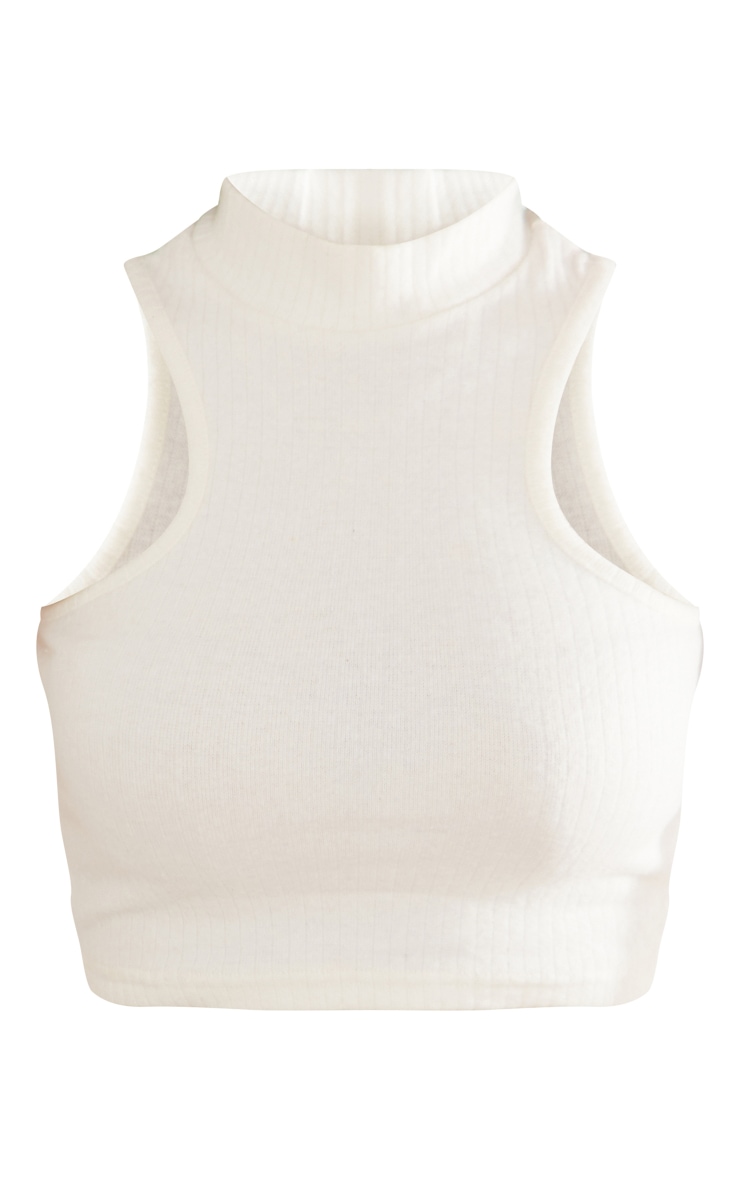 Cream Rib Racer High Neck Top image 5