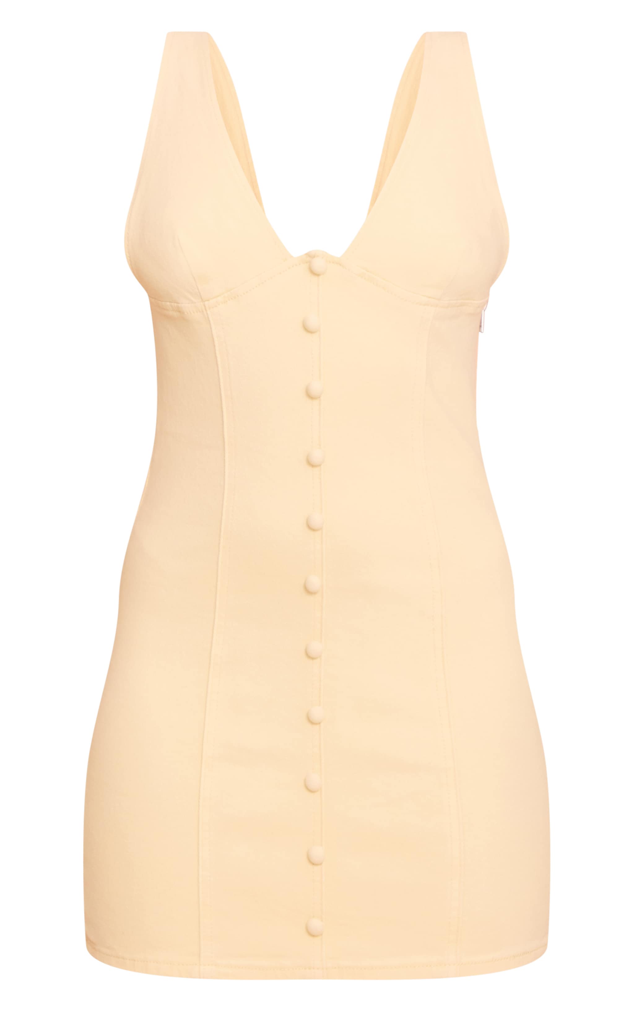 Lemon Button Detail Denim Mini Dress image 5