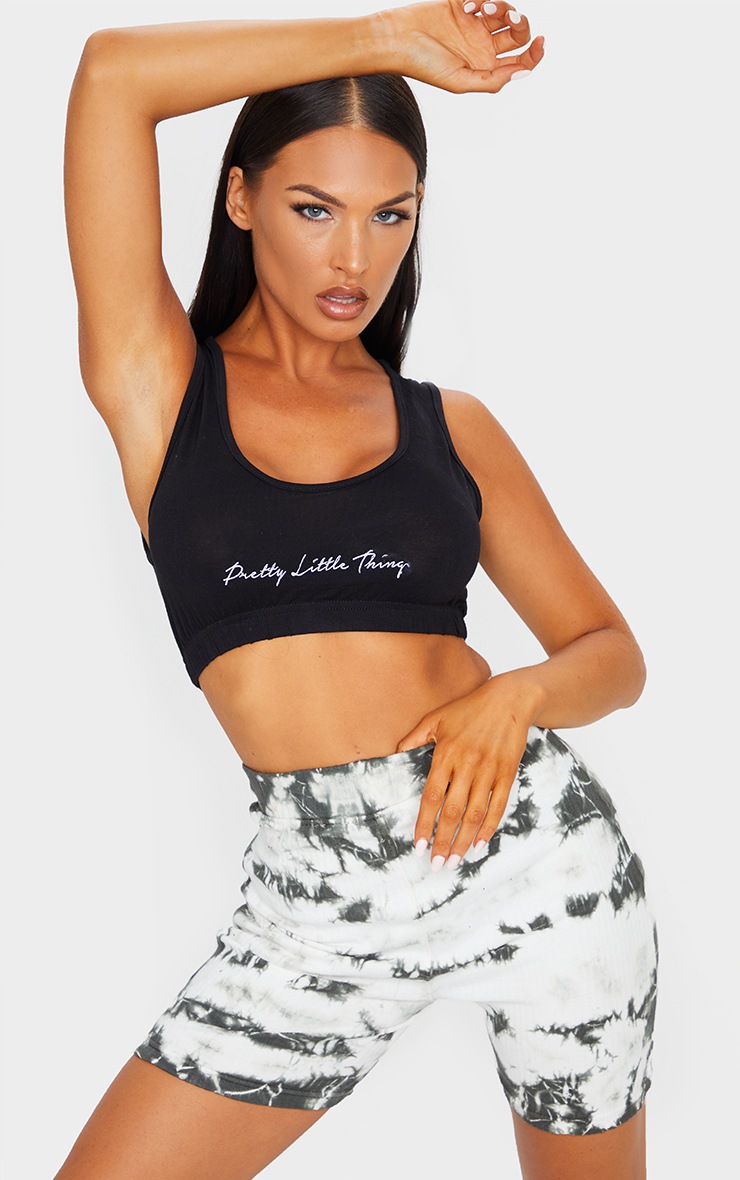 Green Tie dye Structured Rib Seam Detail Shorts