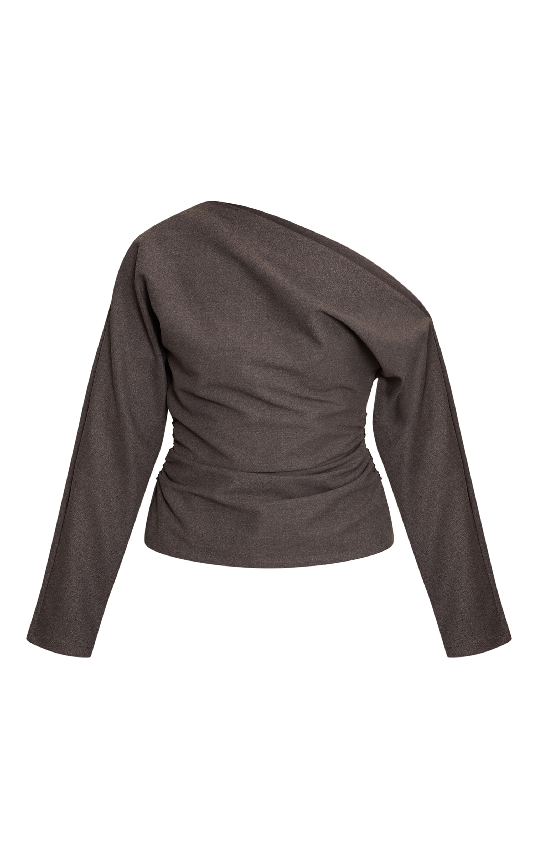 Charcoal Brushed Woven Ruched Top  image 5