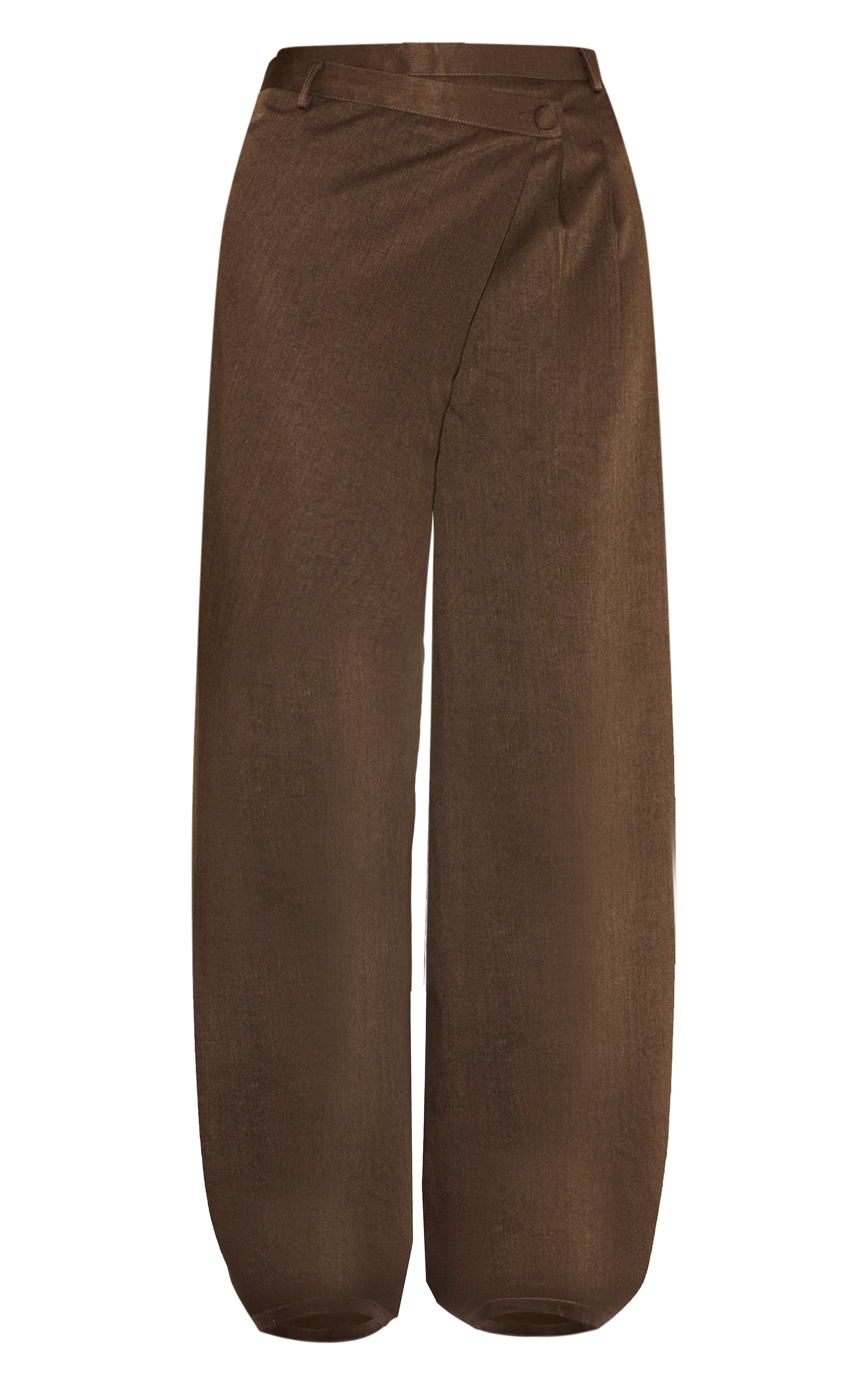 Khaki Woven Wrap Front Pants image 5
