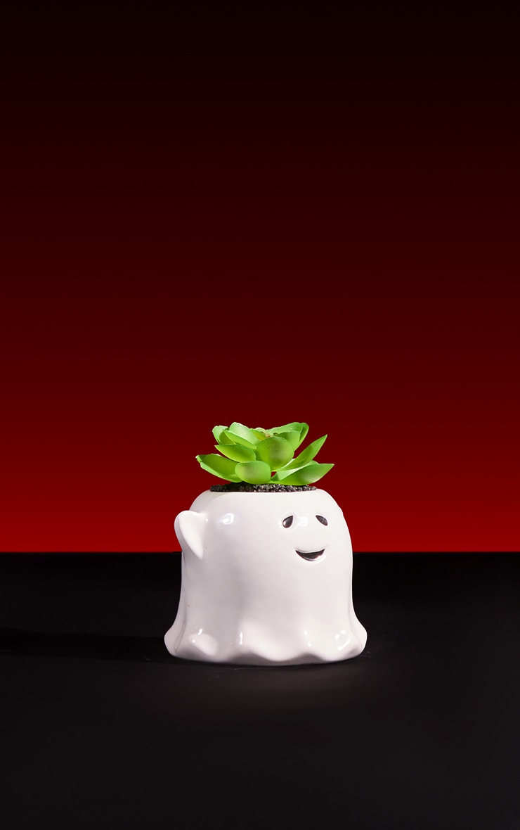 Halloween Ghost with Faux Succulent 9cm image 2