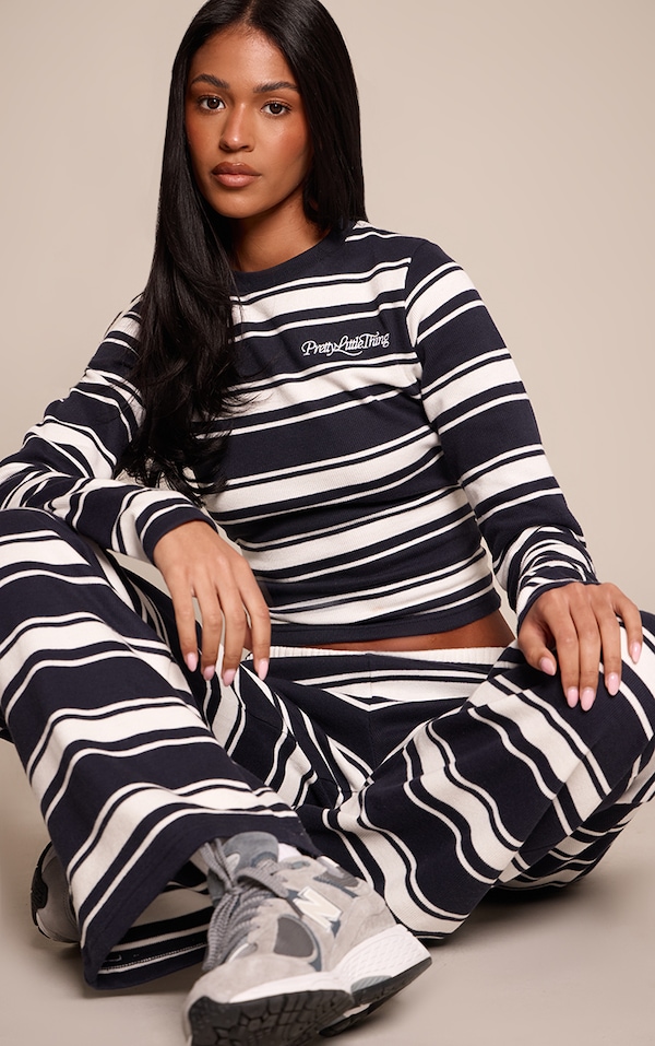 Tall Navy Striped Soft Long Sleeve Top