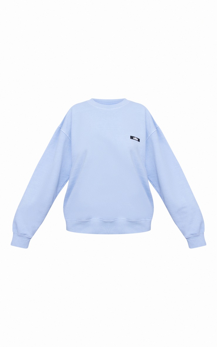 PRETTYLITTLETHING Blue Grey Studio Washed Sweatshirt image 5