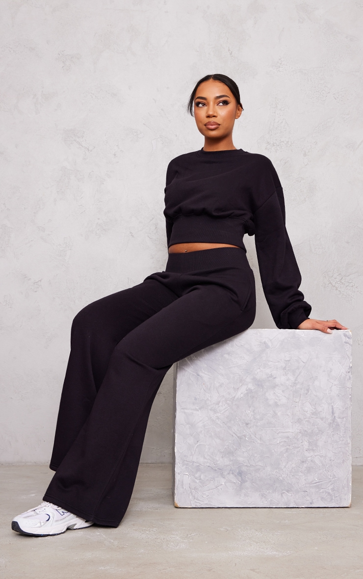 Tall Black Cropped Oversized Sweatshirt image 3