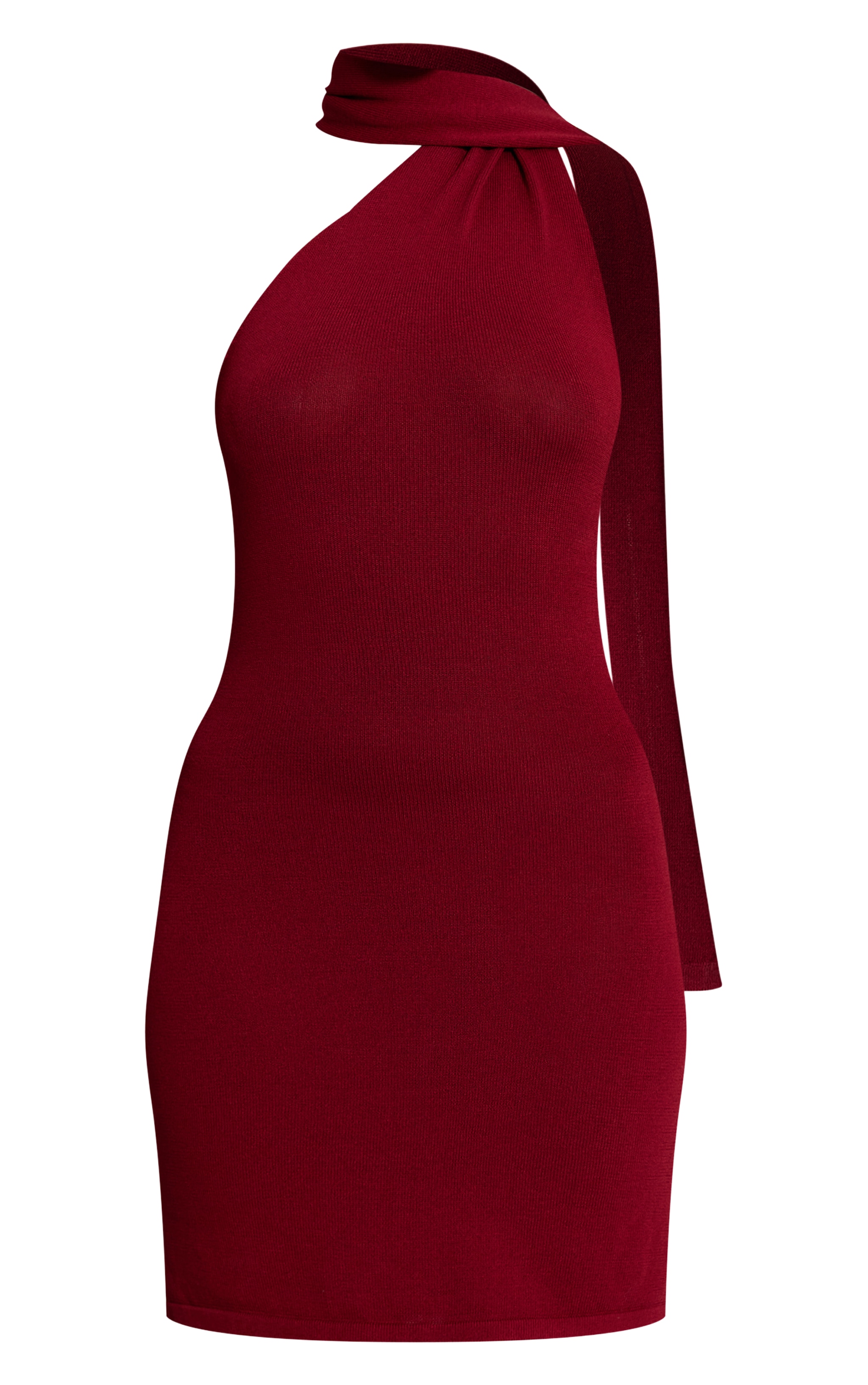 Wine Scarf Detail Mini Dress image 5