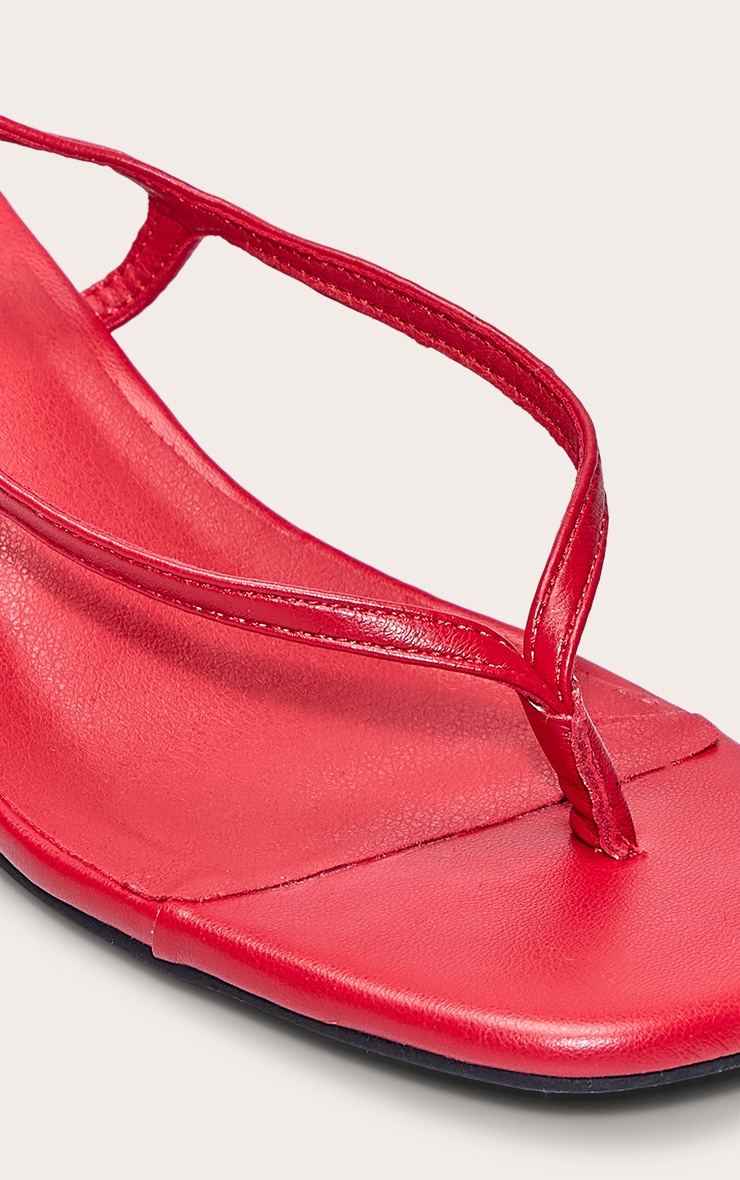 Red Toe Thong Kitten Heeled Sandal image 5