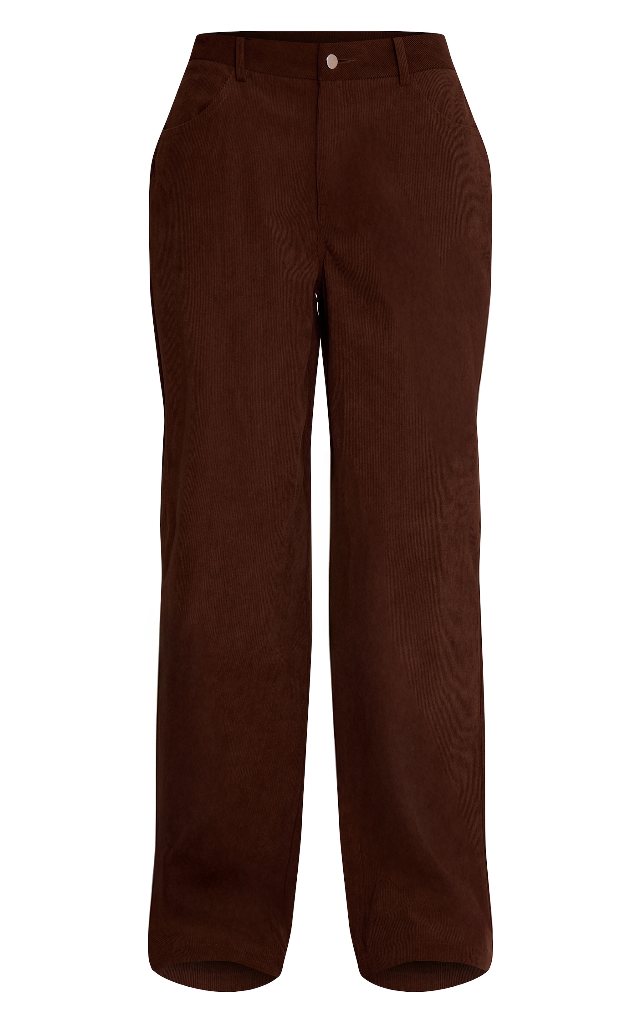 Dark Brown Cord Straight Leg Pants image 5