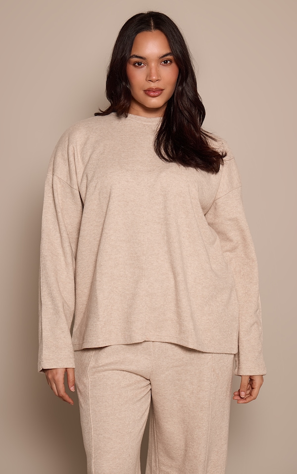 Plus Mocha Soft Rib Sweatshirt