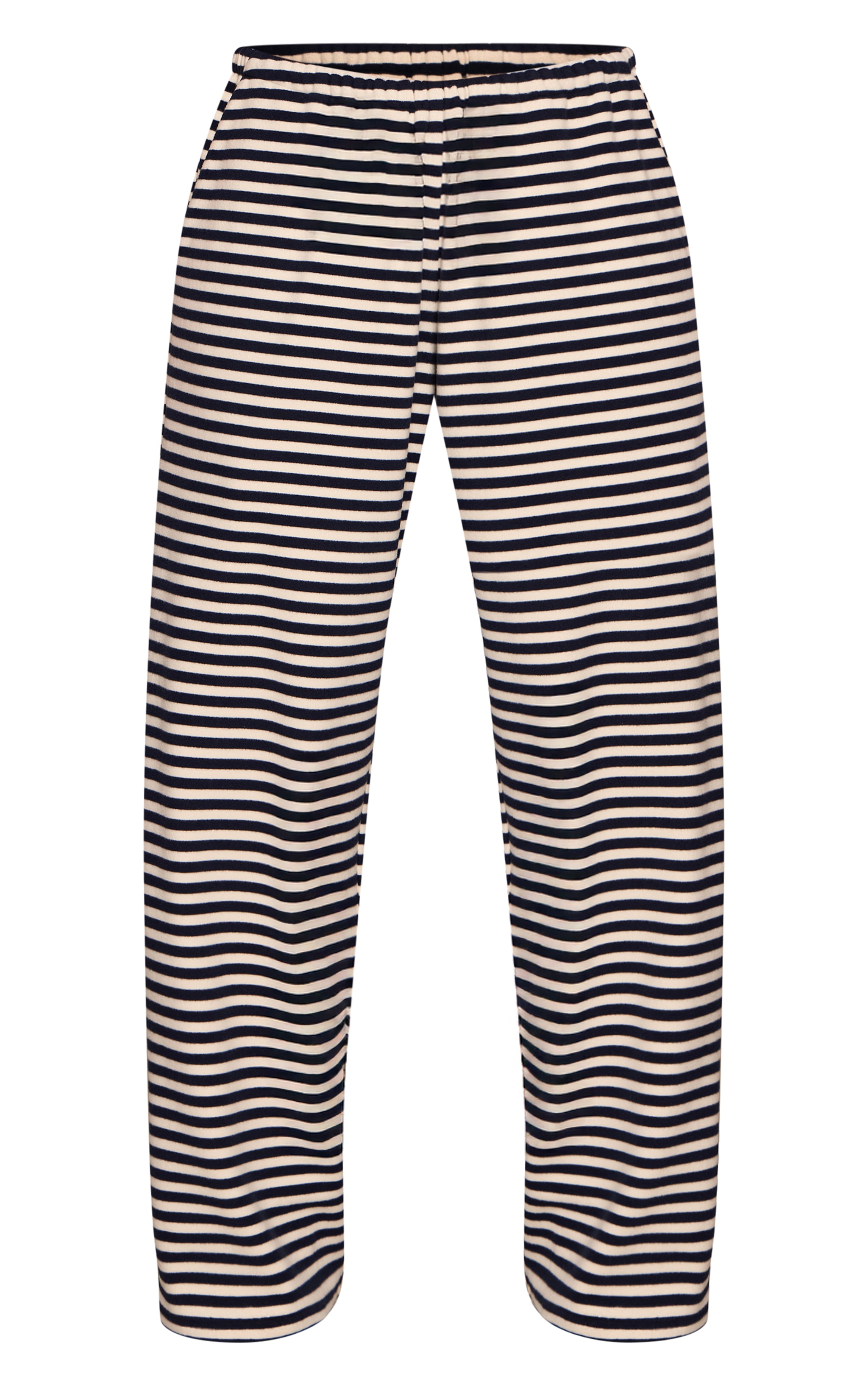 Petite Charcoal Striped Soft Fleece Straight Leg Joggers image 5