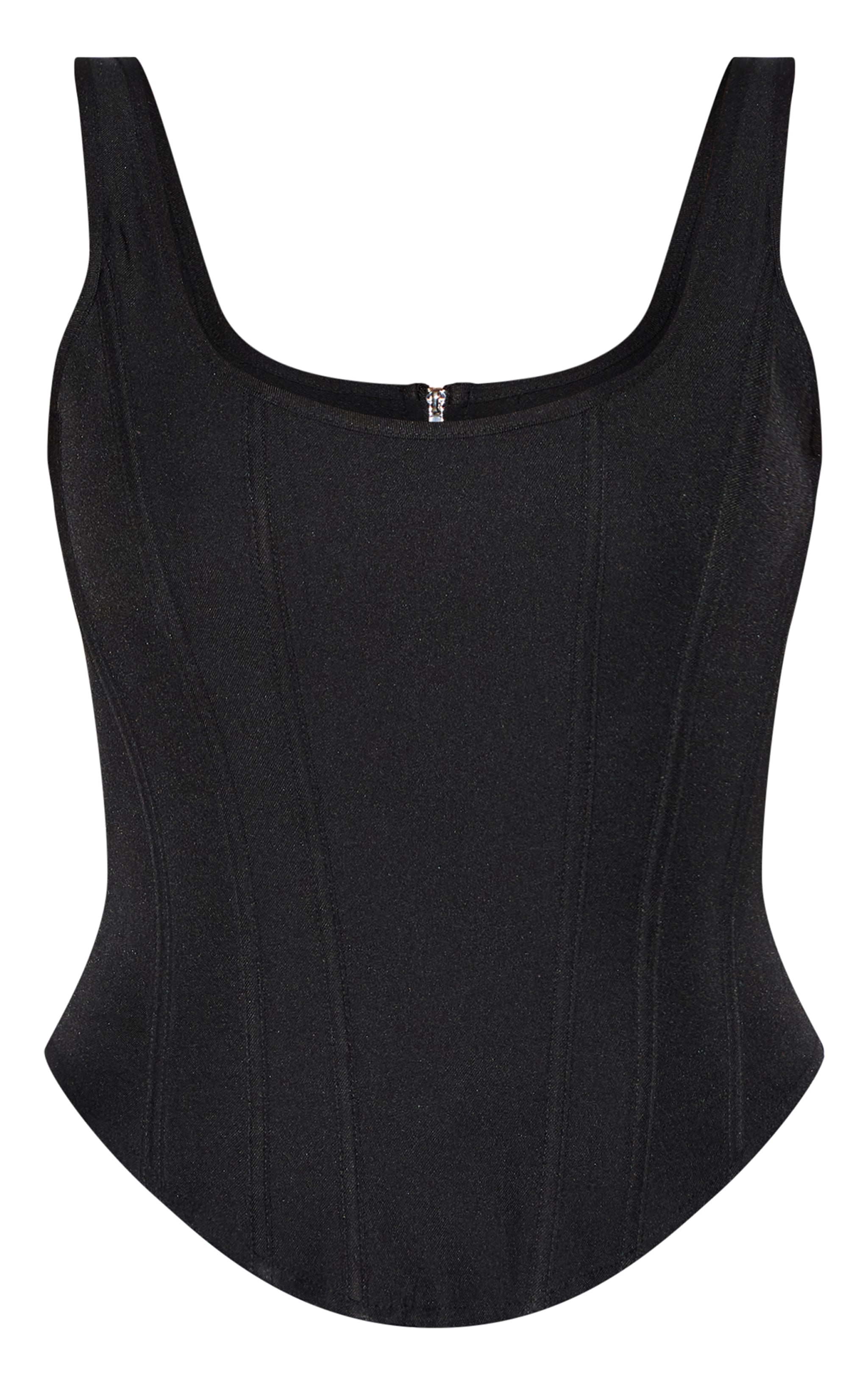 Corset long noir à lisérés structurants et ourlet tombant image 5