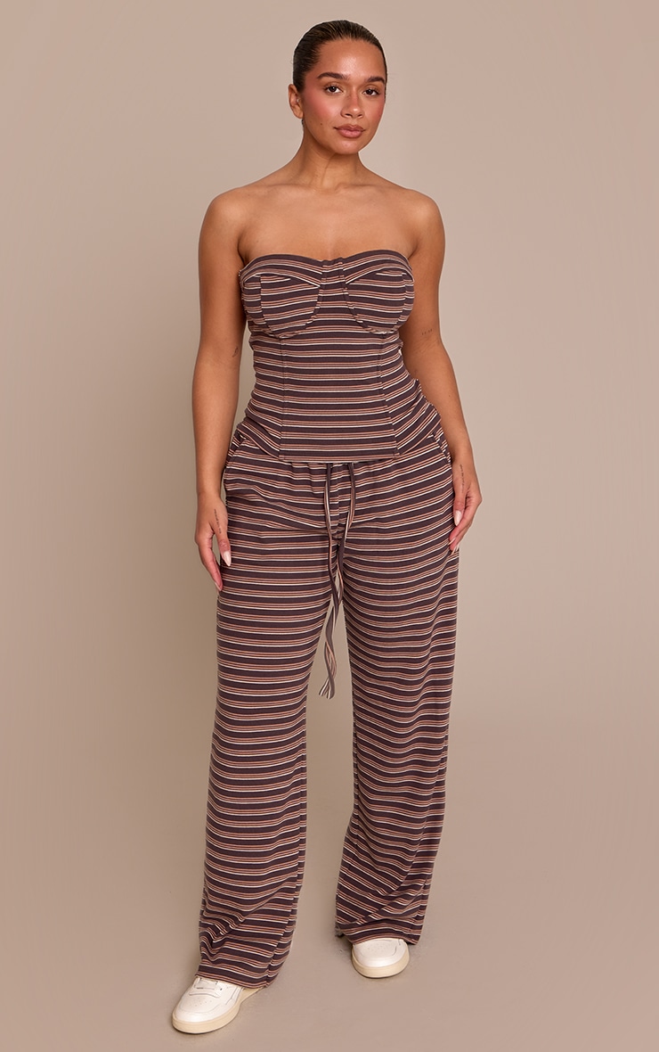 Shape Chocolate Striped Wide Leg Joggers image 1