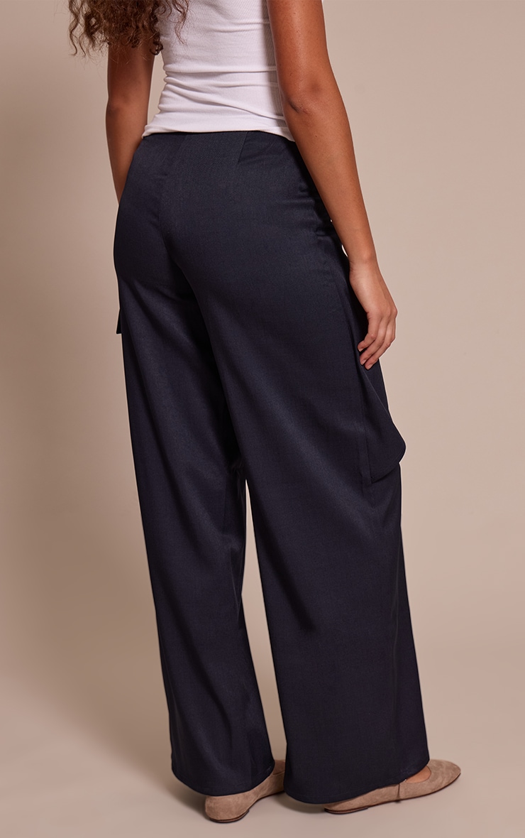 Tall Navy Woven Wrap Detail Cargos  image 3