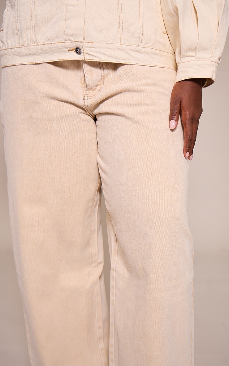 Plus Light Stone Straight Leg Dip Front  Jeans image 4