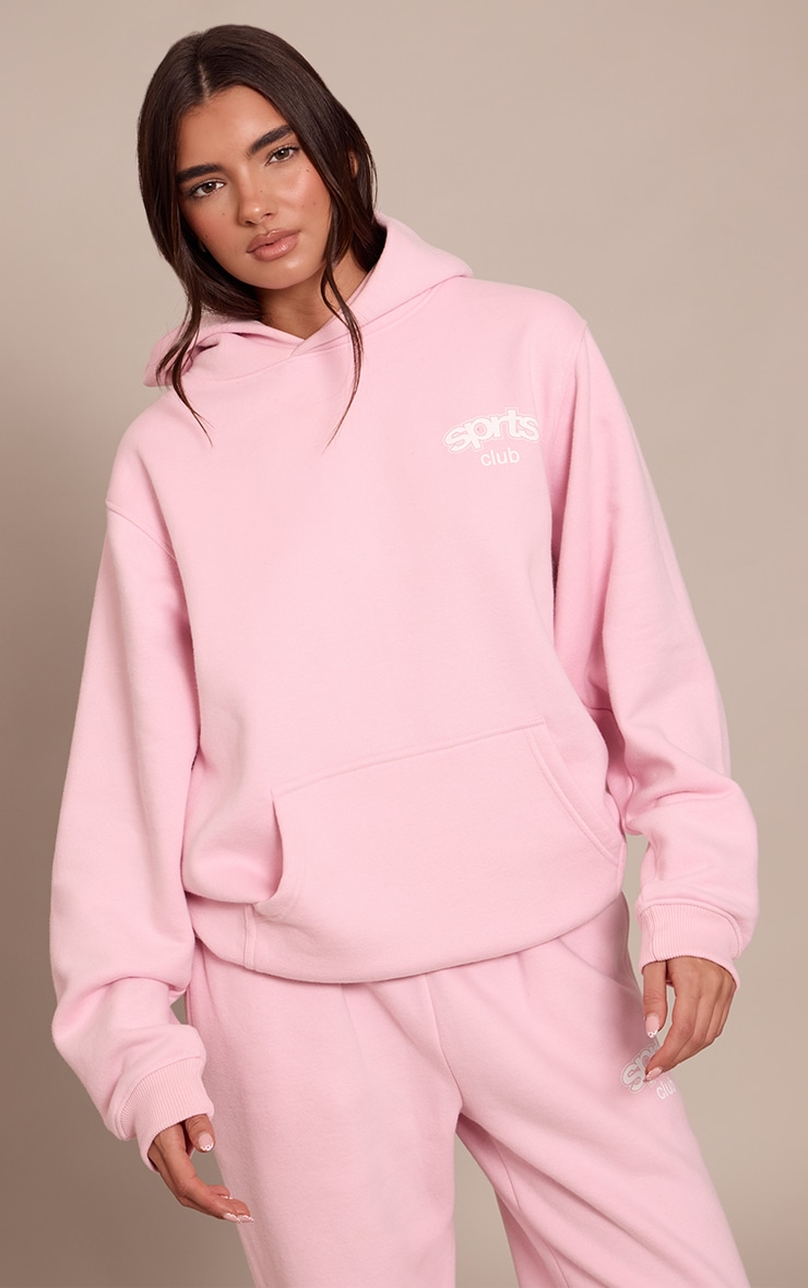 Baby Pink PLT Sports Club Pullover Hoodie image 3