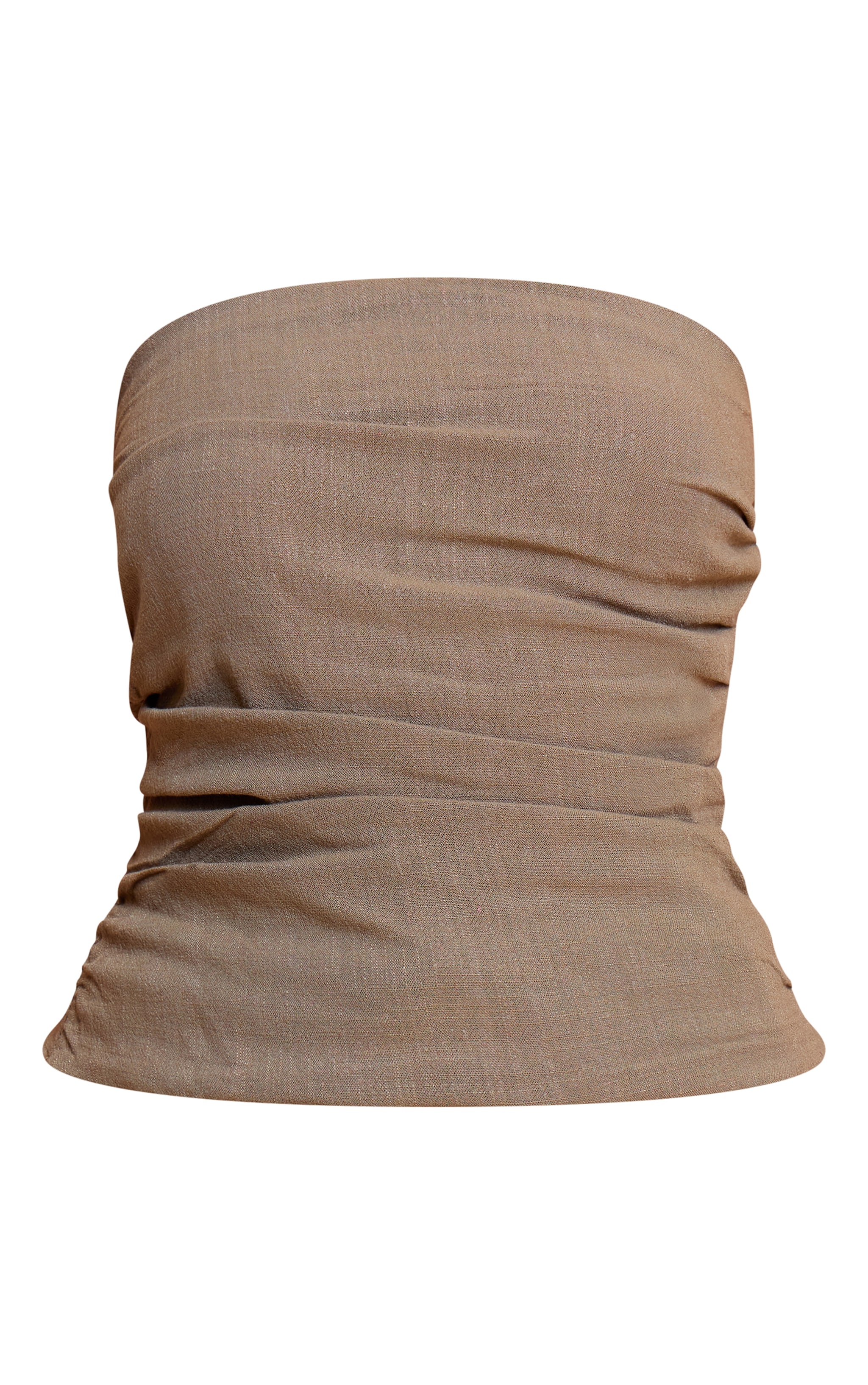 Khaki Textured Bandeau Top image 5