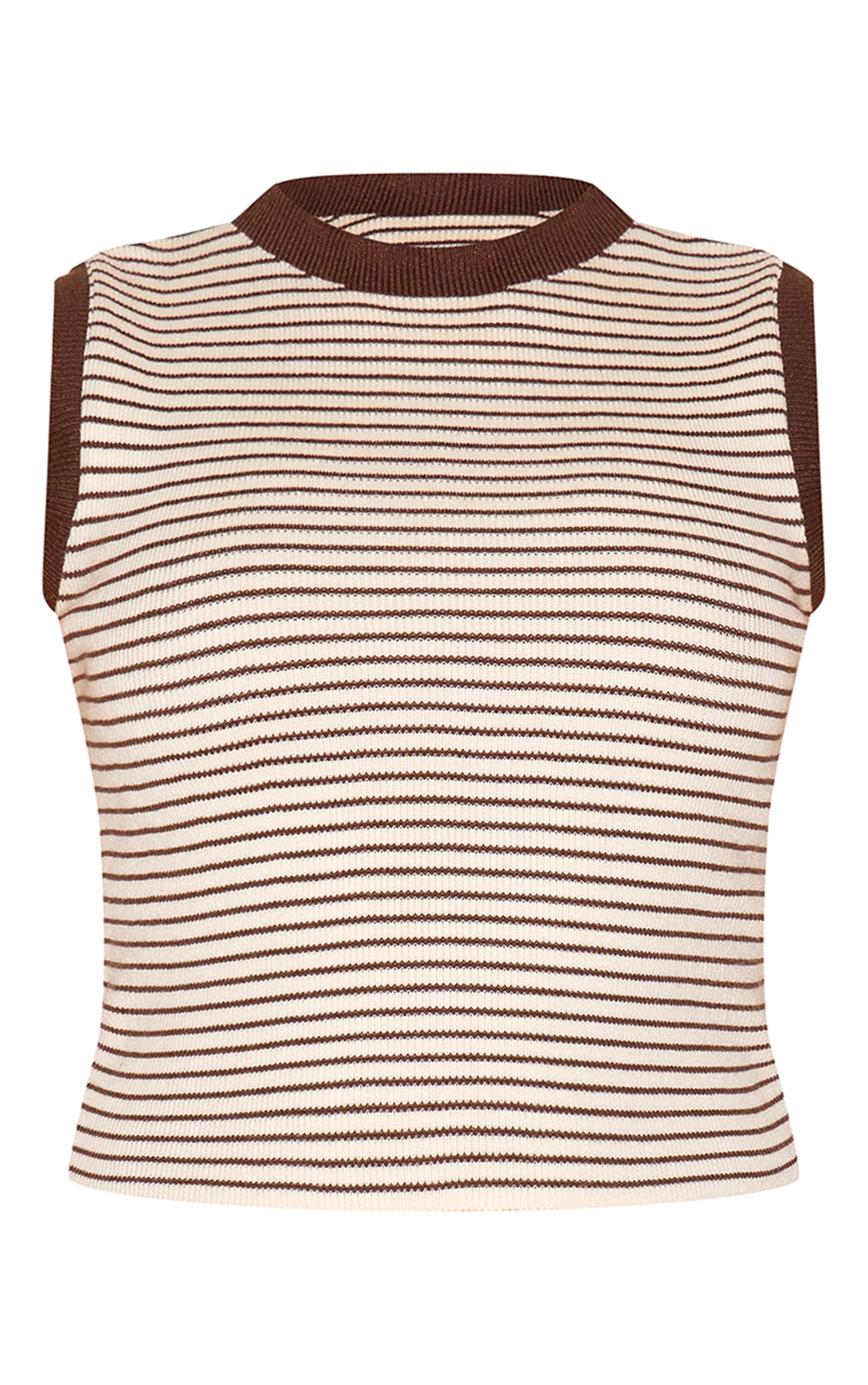 Shape Débardeur en maille tricot café au lait à rayures image 5