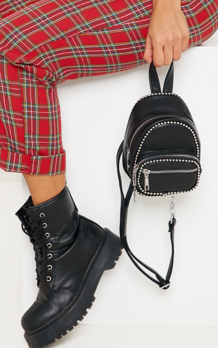 Black Ball Chain Border Mini Rucksack