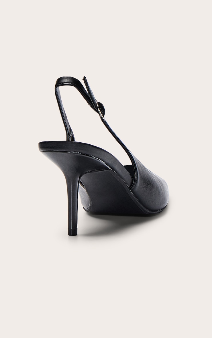 Black Square Toe Sling Back image 4