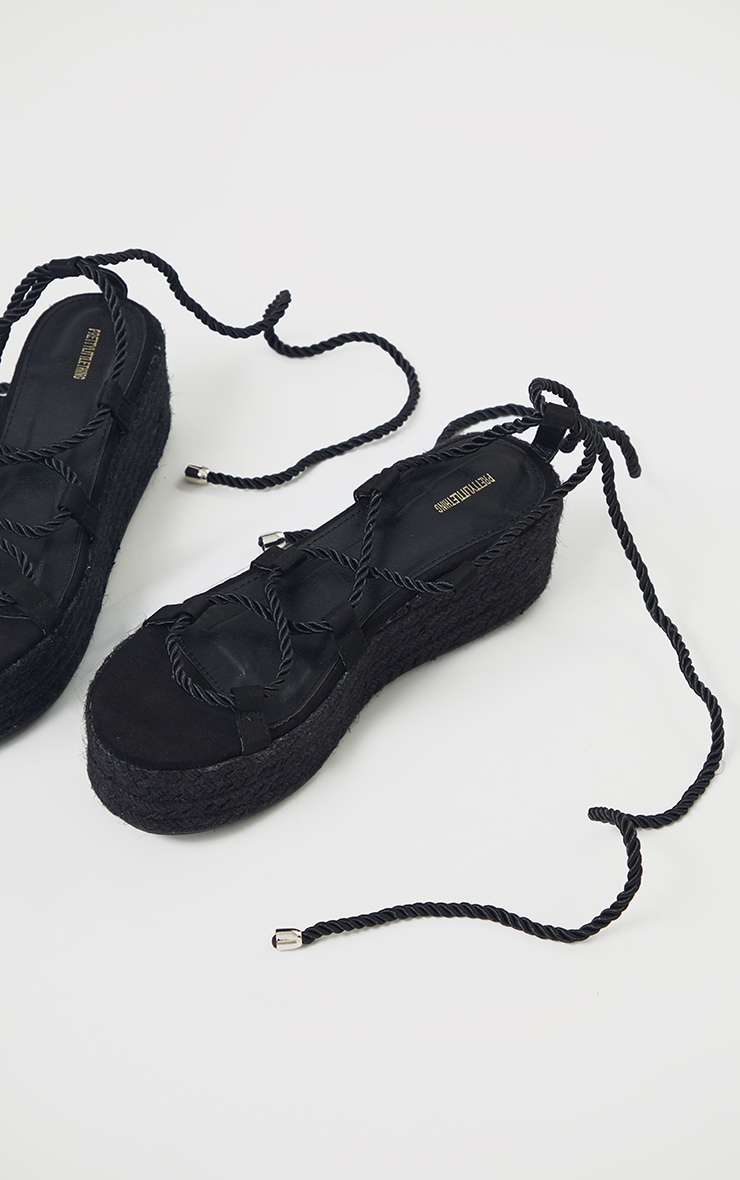 Black Rope Flatform Sandals