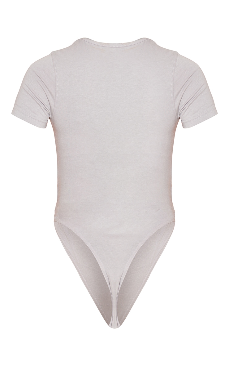 PRETTYLITTLETHING Logo Lilac Grey Short Sleeve Bodysuit image 6