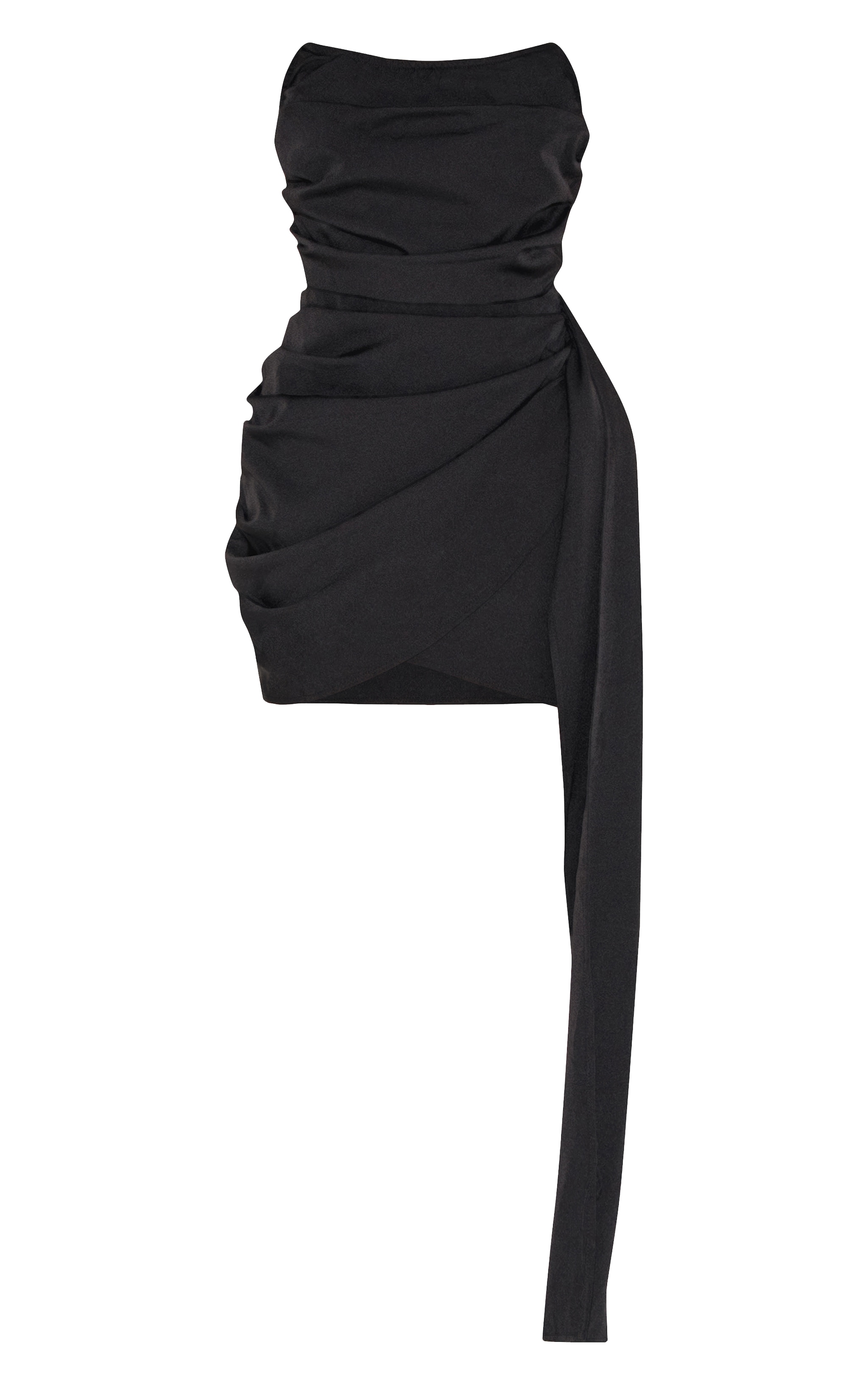 Shape Black Mesh Corset Detail Ruched Bodycon Dress image 5