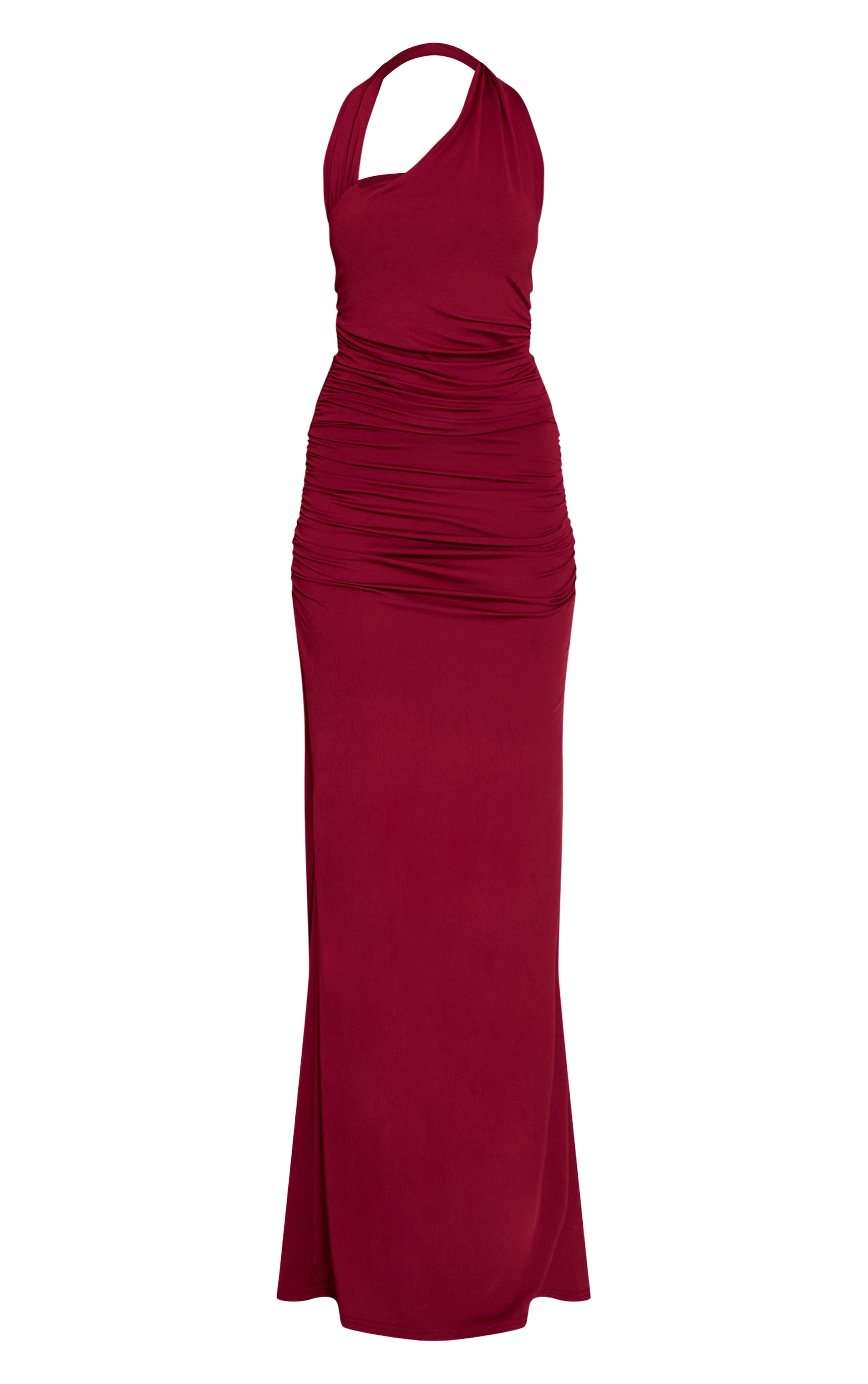 Robe longue moulante rouge foncé à dos nu image 5