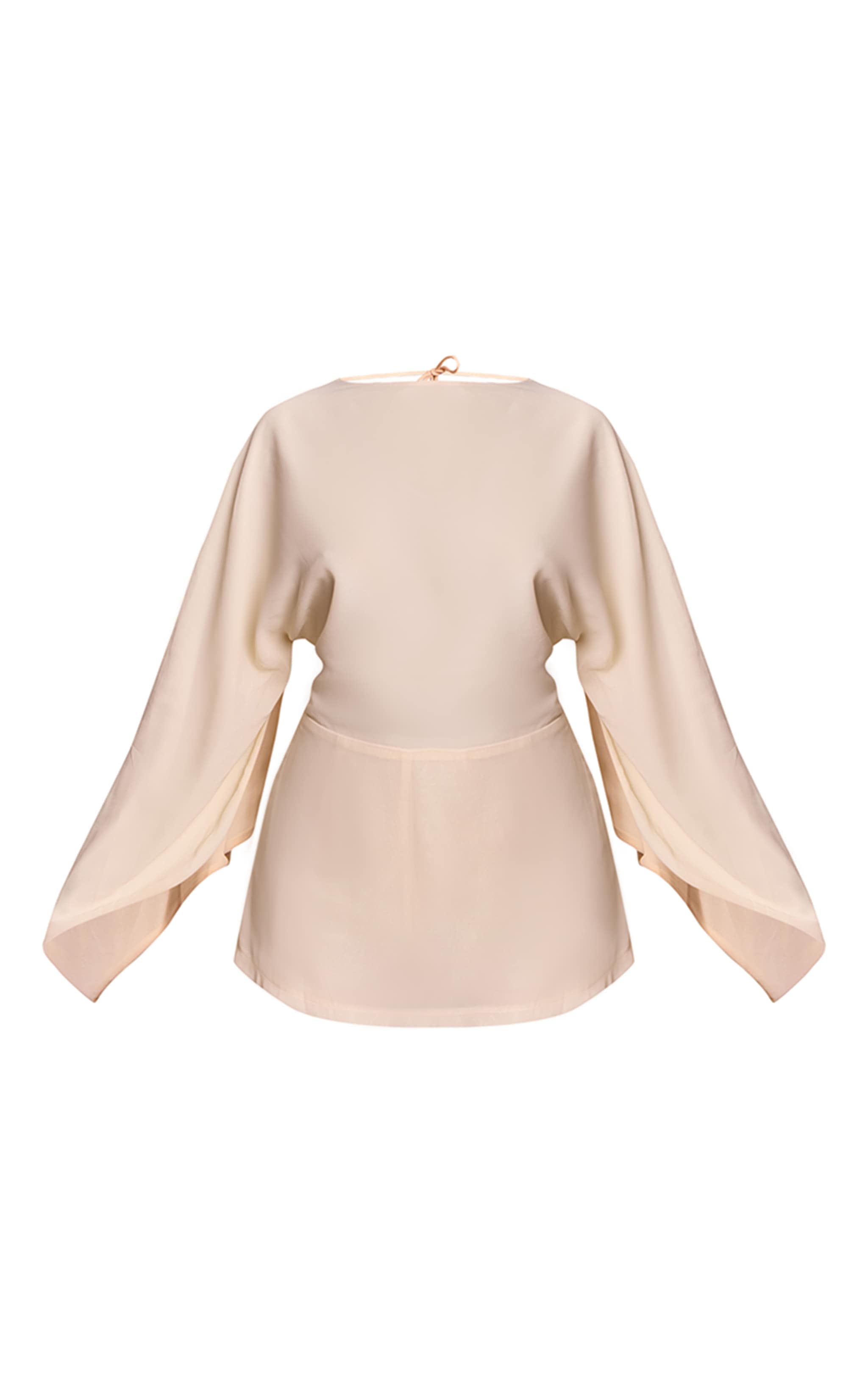 Petite Cream Open Back Floaty Tie Back Playsuit image 5