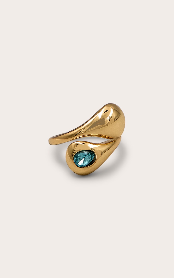Gold Plated Turquoise Stone Ring image 2