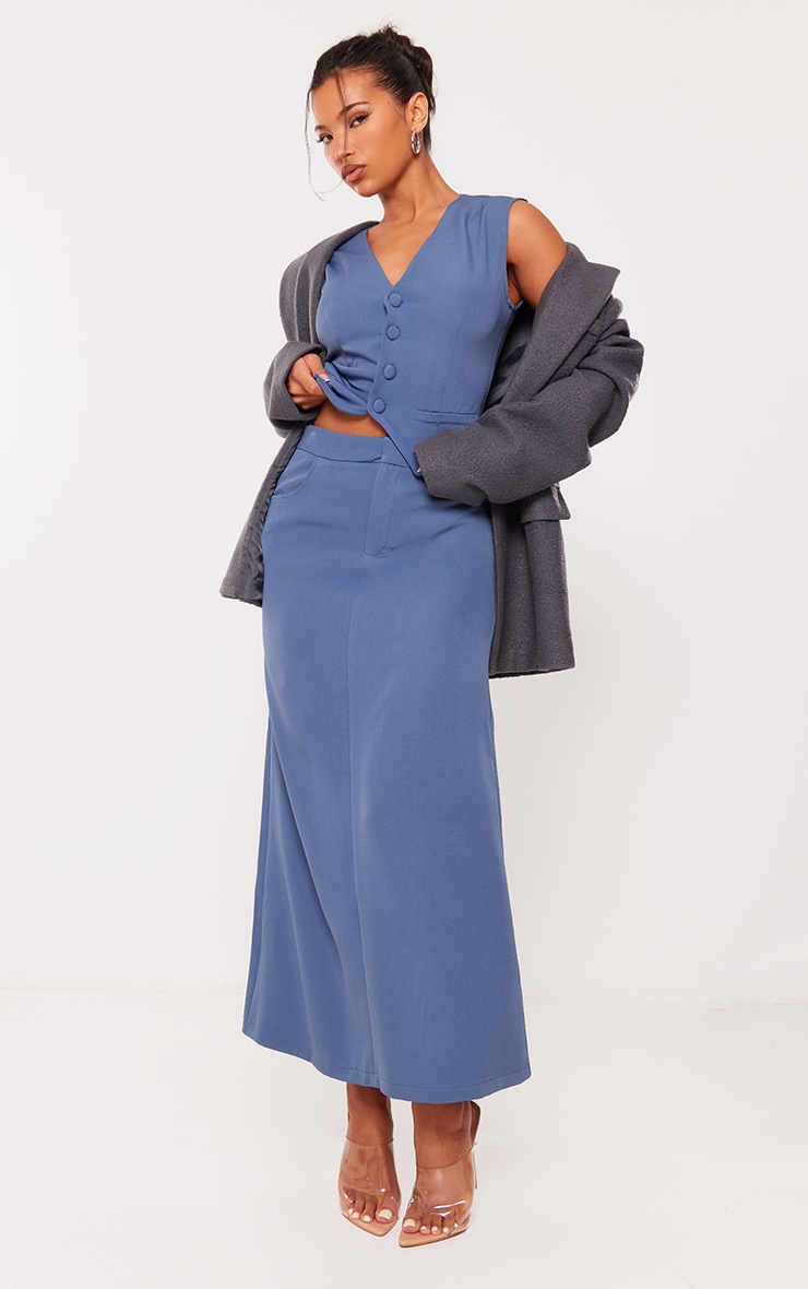 Denim Tailored Woven Fitted Vest image 3