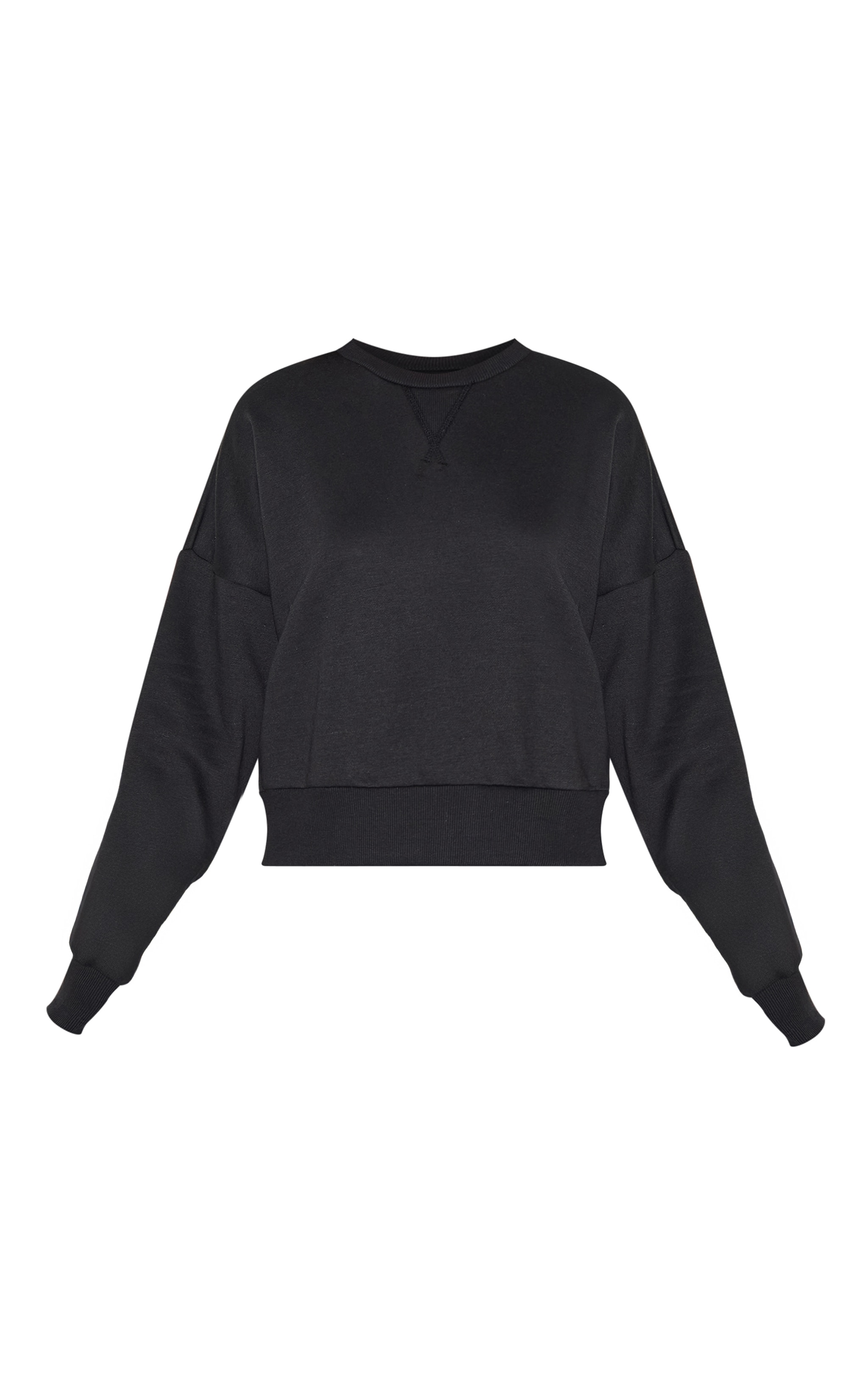 Black Boxy Basic Sweatshirt image 5