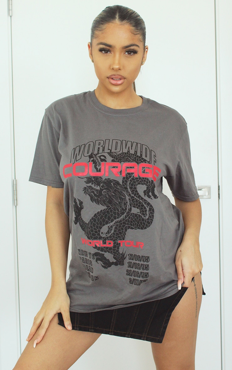 Grey Dragon Oversized T Shirt