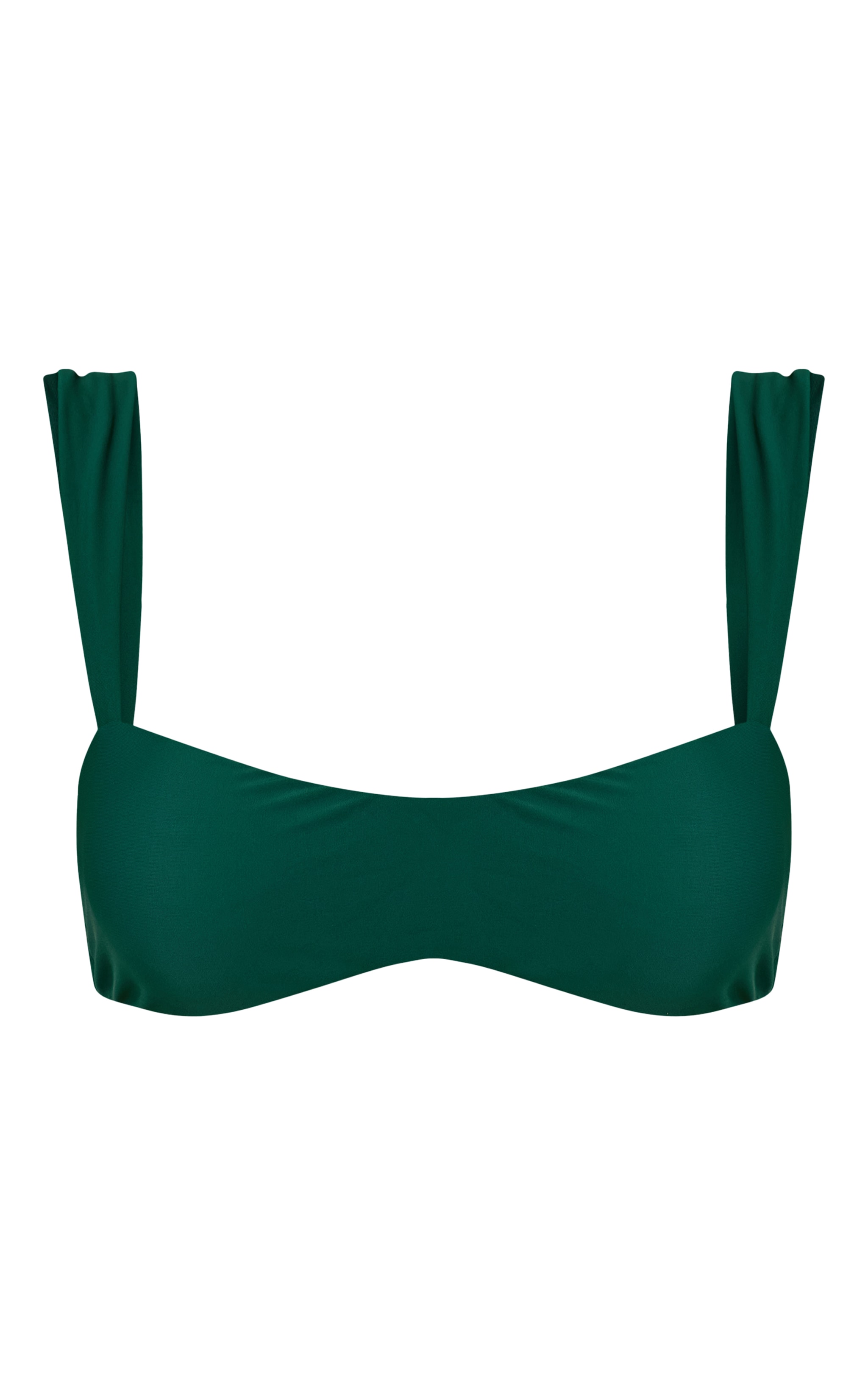 Haut de maillot de bain rembourré vert émeraude à bretelles épaisses image 5
