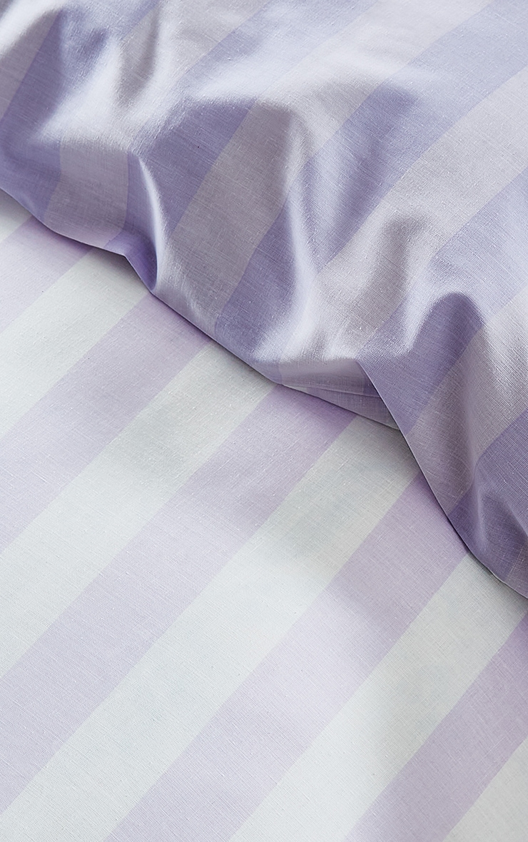 Lilac Stripe Tease Double Duvet Cover image 4