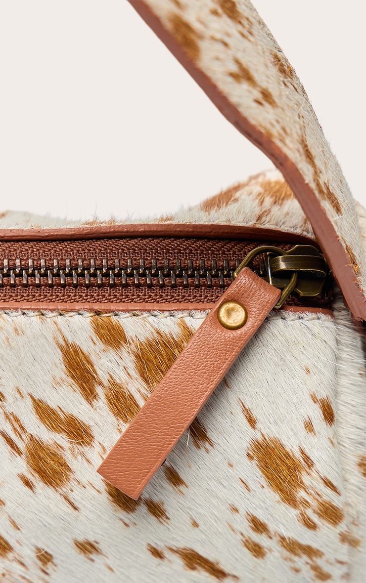 Sac à main en cuir véritable non coloré effet vache image 4