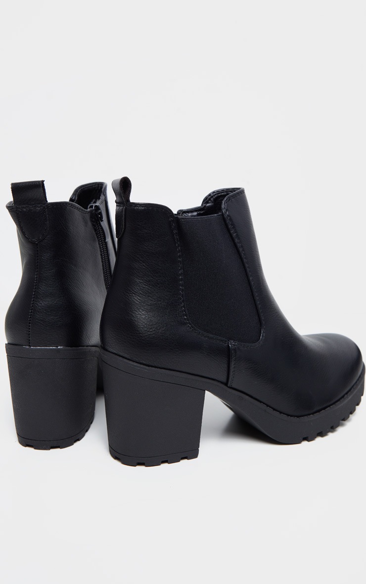 black cleated chelsea boots