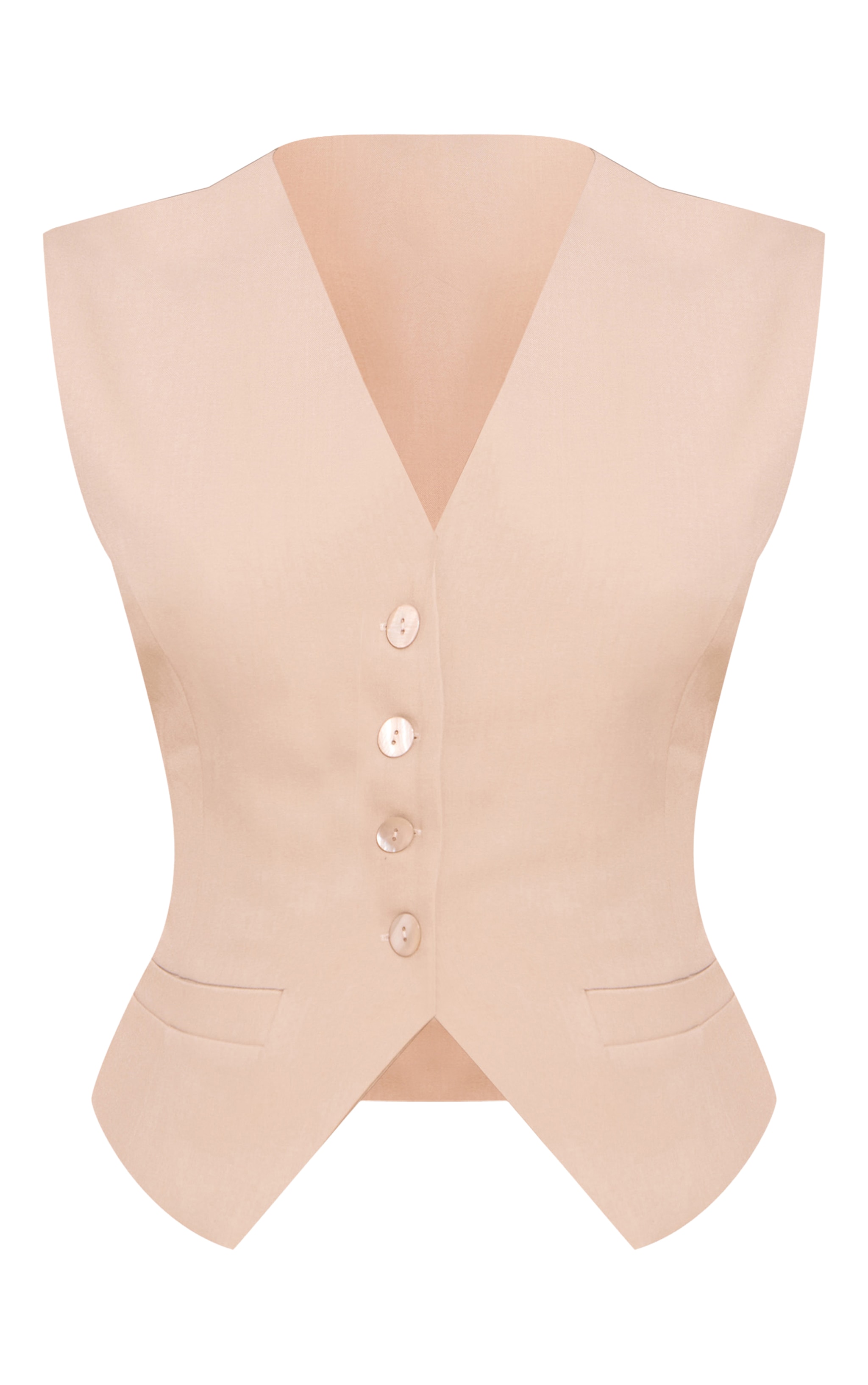 Petite Stone Tailored Button Up Vest image 5