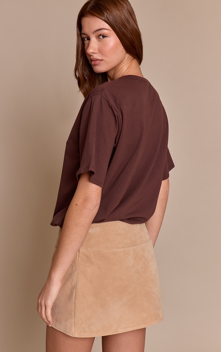 Mini-jupe en suédine sable image 3