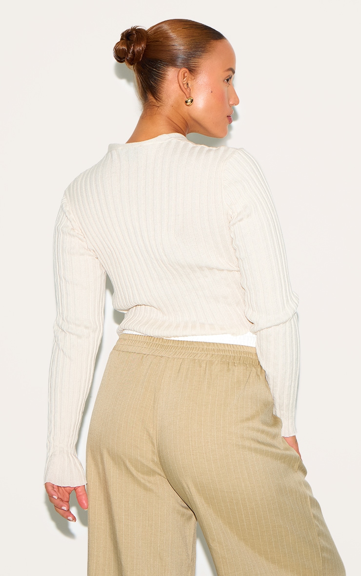 Plus Cardigan en maille tricot nude clair transparente image 2