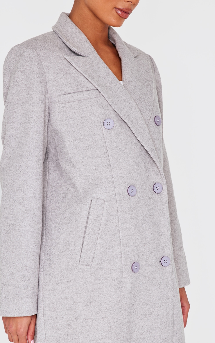 Light Grey Wool Look Oversized Drop Shoulder Maxi Coat image 4