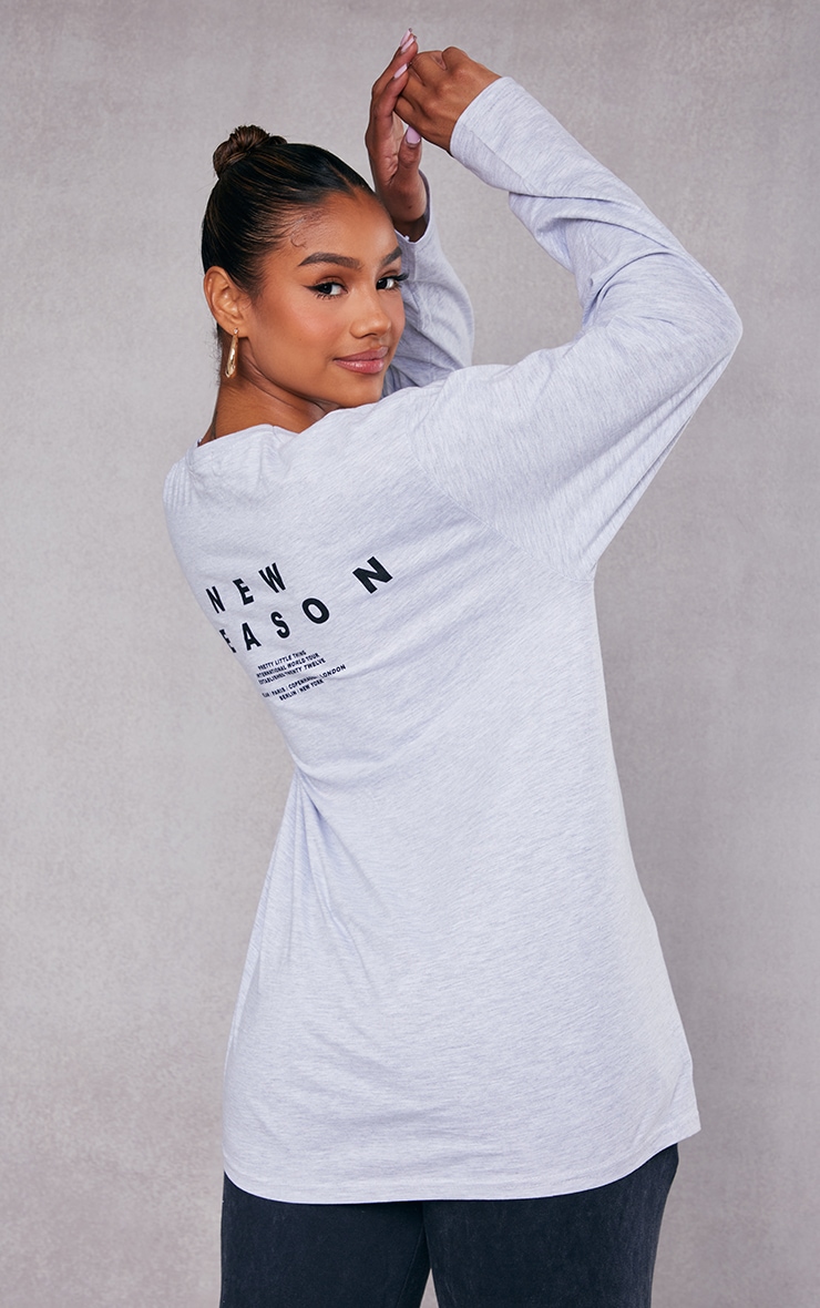 PRETTYLITTLETHING T-shirt gris chiné à slogan International World Tour image 2