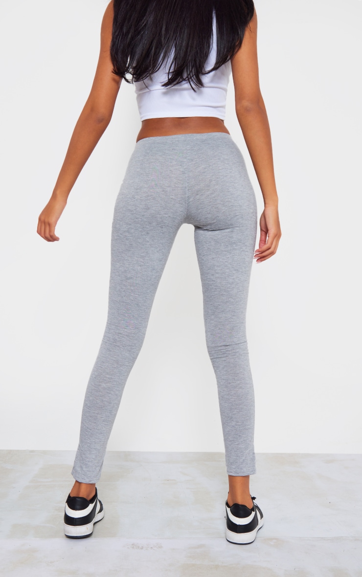 Tall Grey Marl Curved Waist Jersey Legging image 3