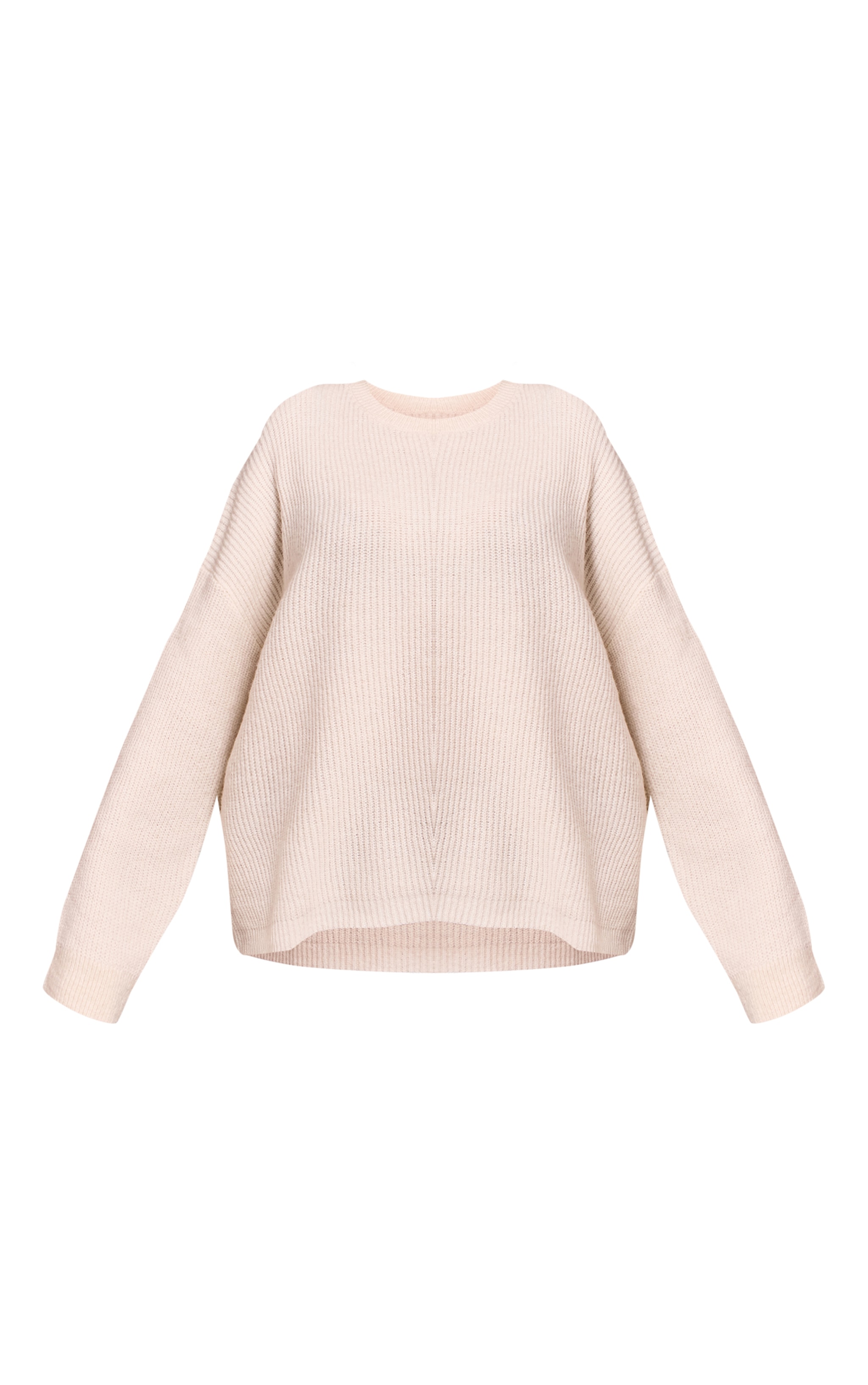 Plus Cream Round Neck Knit Raglan Sleeve Sweater image 5