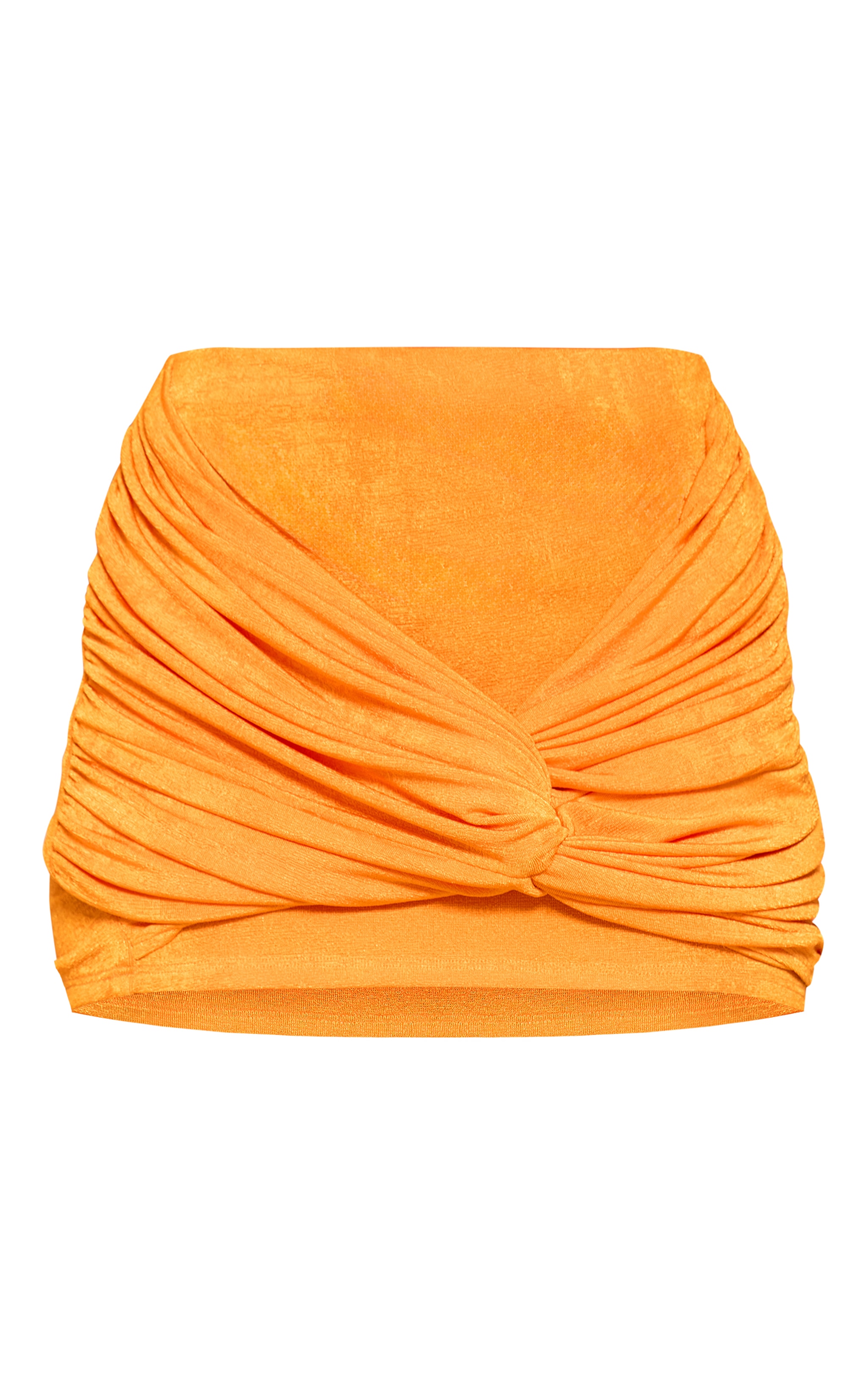 Orange Acetate Slinky Twist Front Micro Mini Skirt image 1