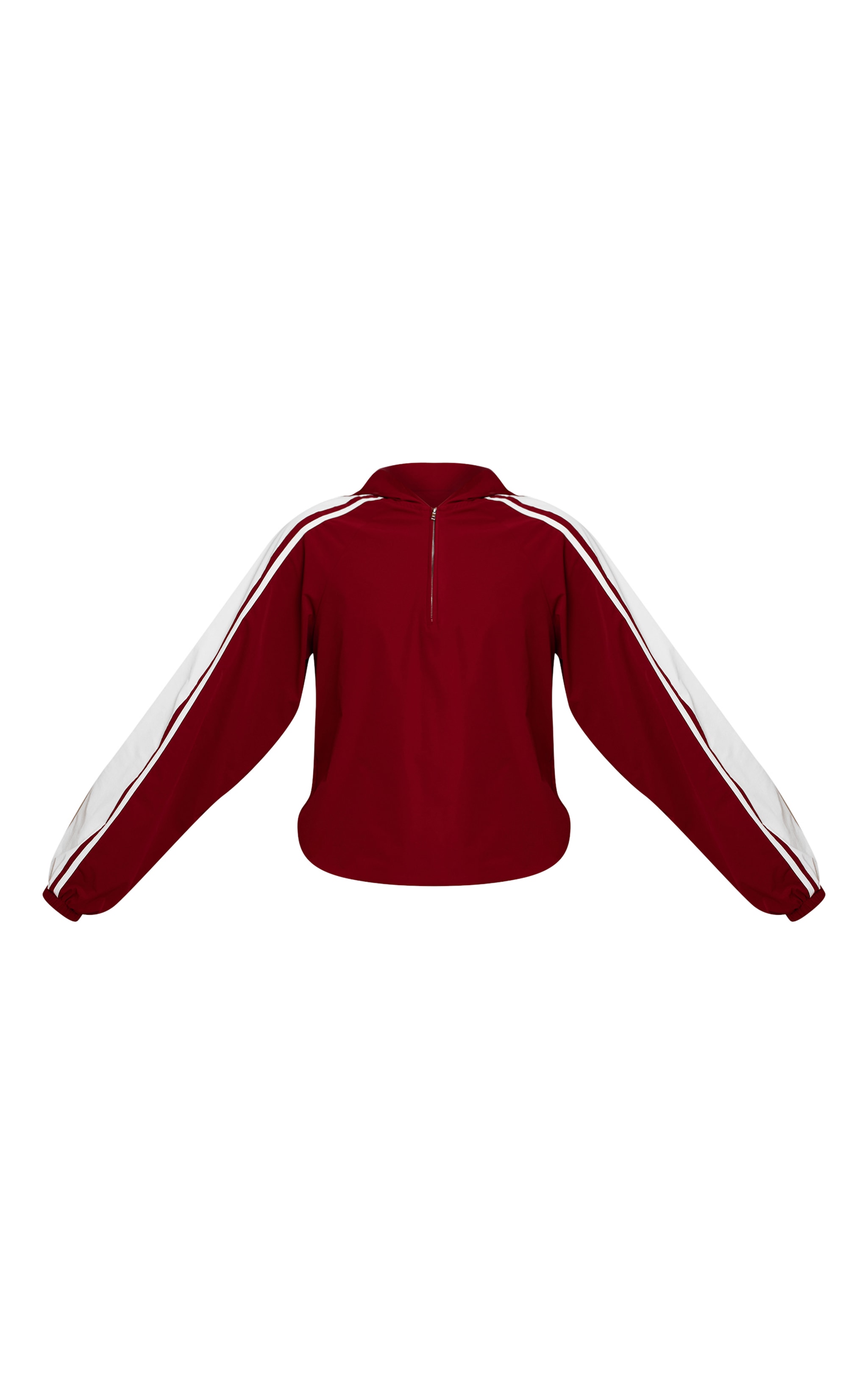 Red Shell Contrast Stripe Hooded Track Jacket image 5