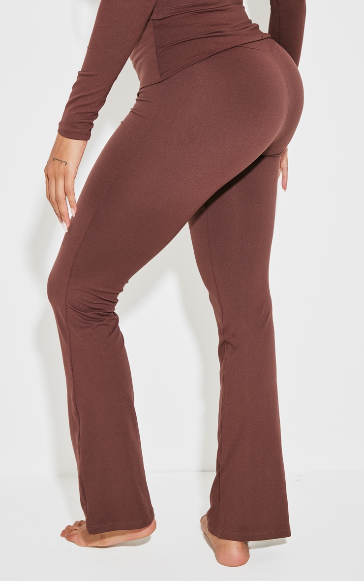 Shape Brown Stretch Sculpted Foldover Waist Flare Pants image 3