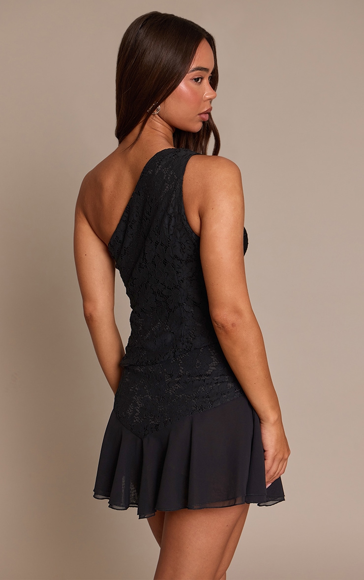 Black Lace Asymmetrical Top  image 2