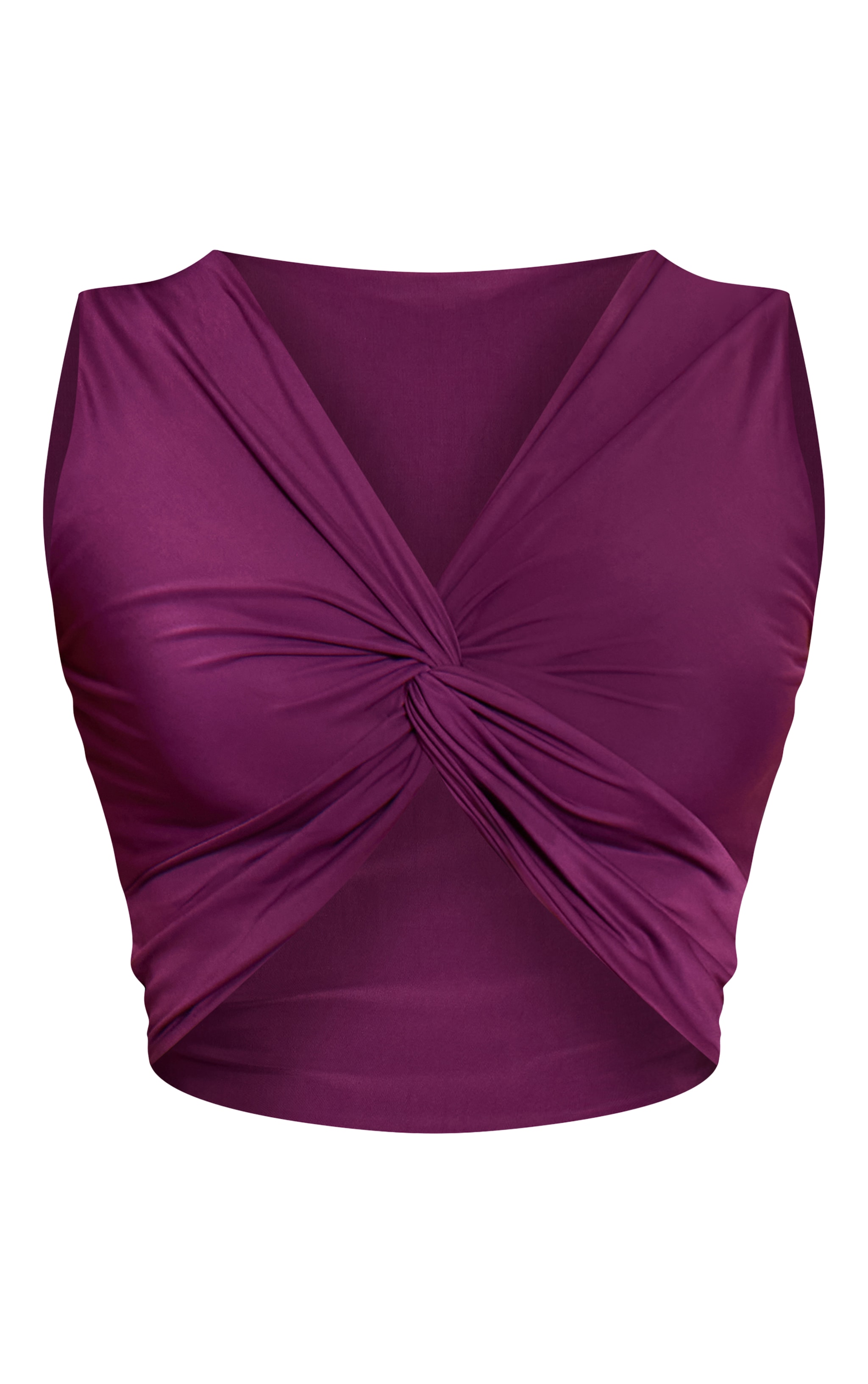Plum Double Layer Twist Detail Cami Top  image 5