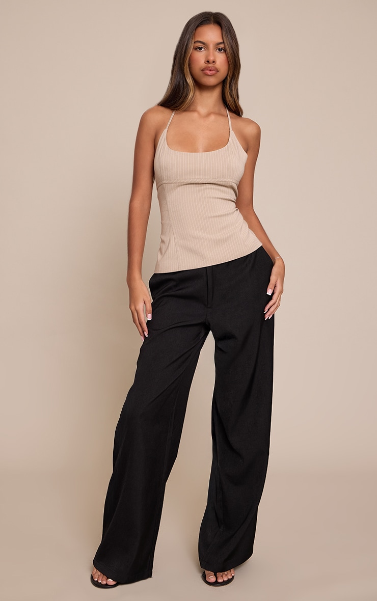 Petite Stone Pinstripe Halterneck Top image 3