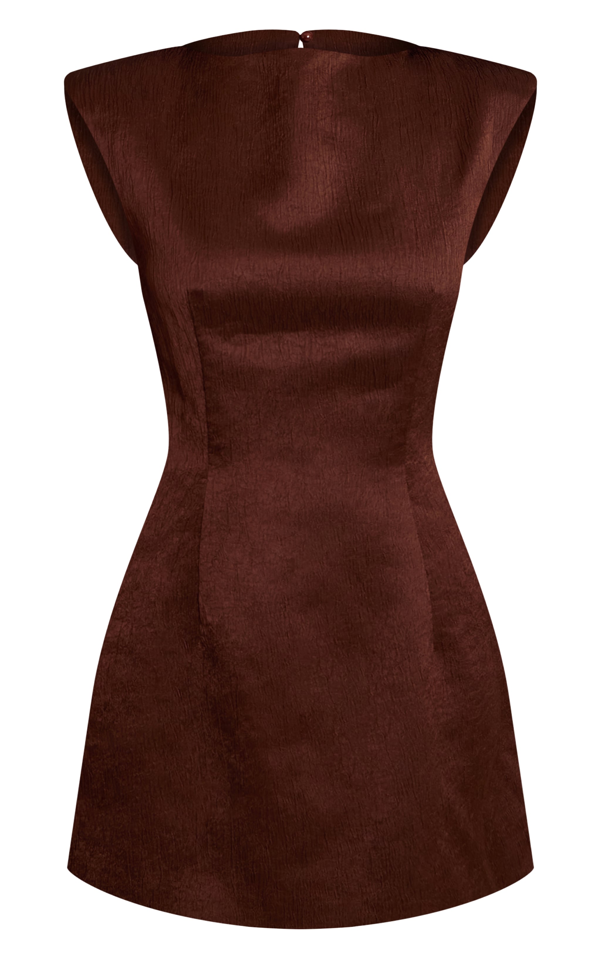 Petite Chocolate Textured Satin Shift Mini Dress image 5